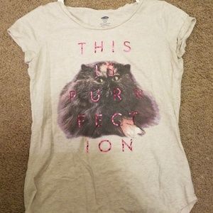 Cream graphic design T - Shirt